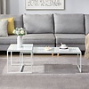 Amar Glazen Salontafel Set Wit