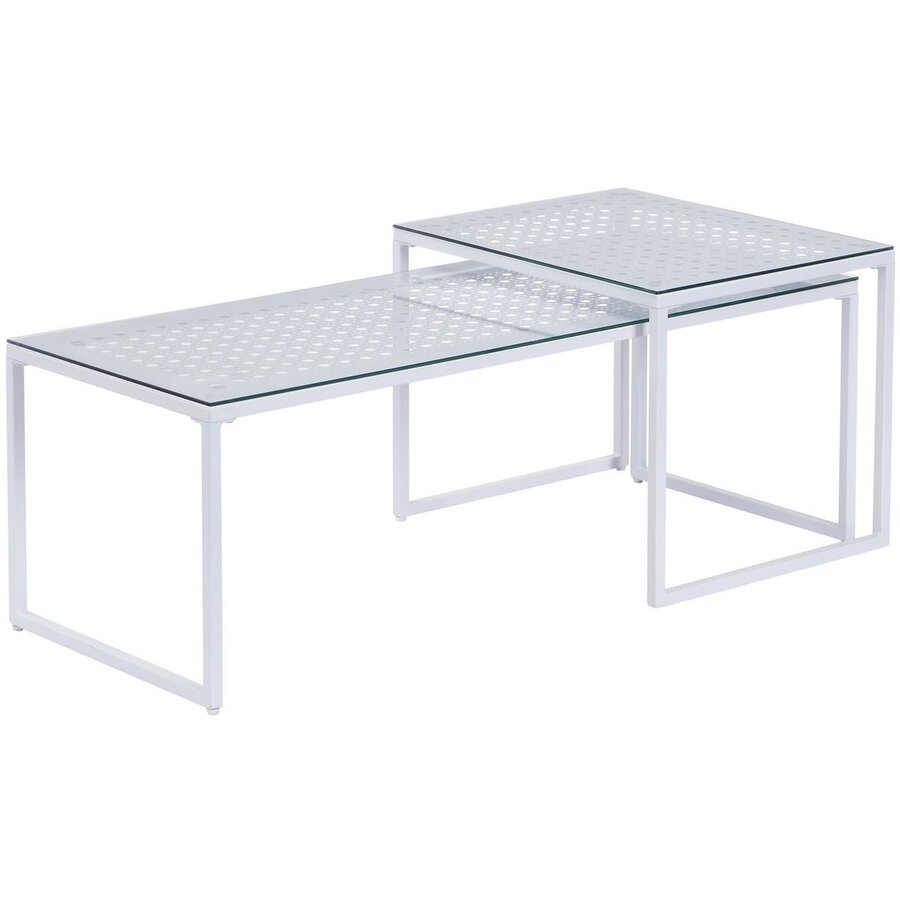 Amar Glazen Salontafel Set Wit