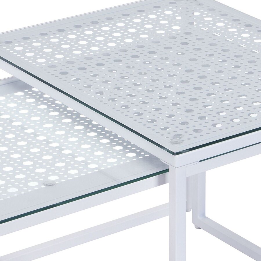 Amar Glazen Salontafel Set Wit