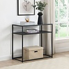 Amar Glazen Sidetable Zwart