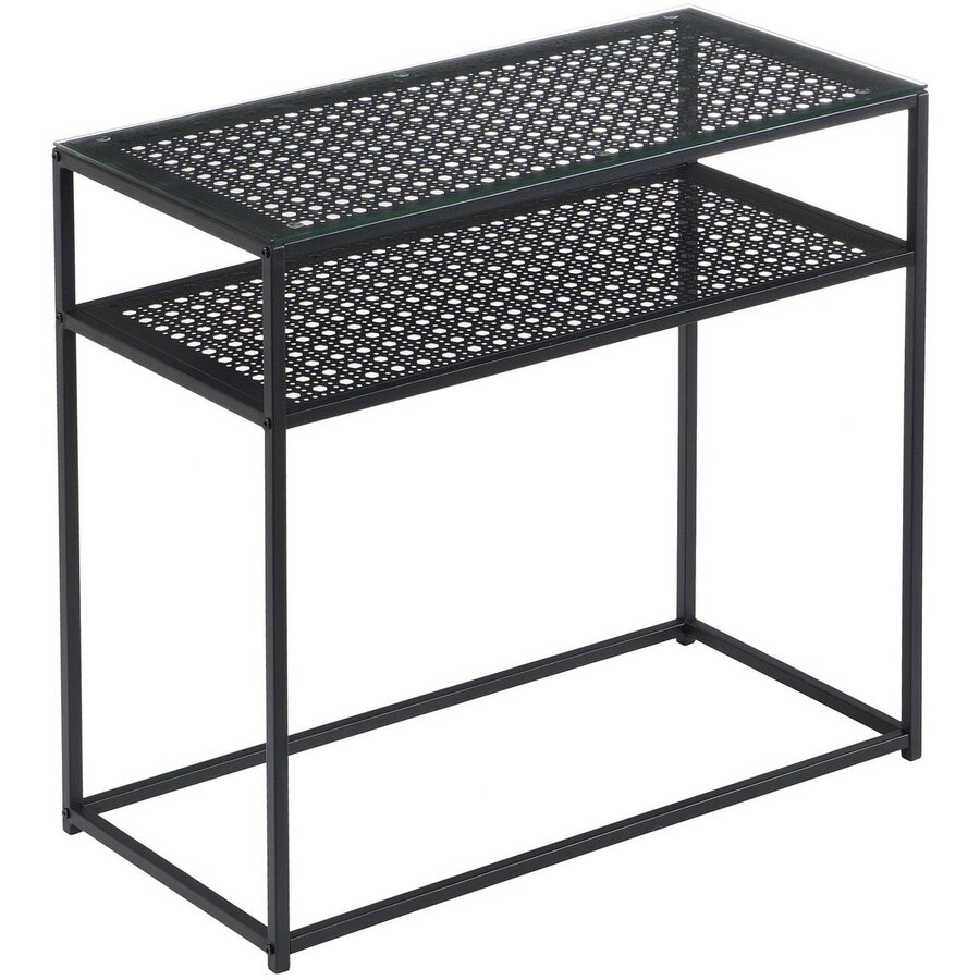 Amar Glazen Sidetable Zwart