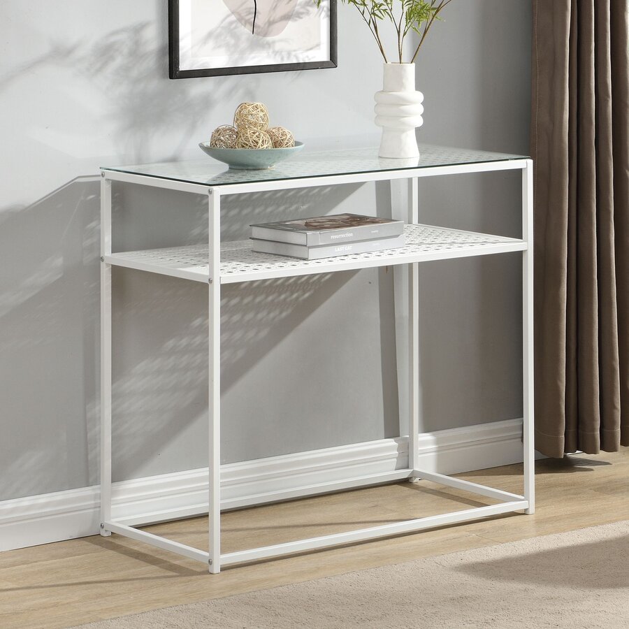 Amar Glazen Sidetable Wit