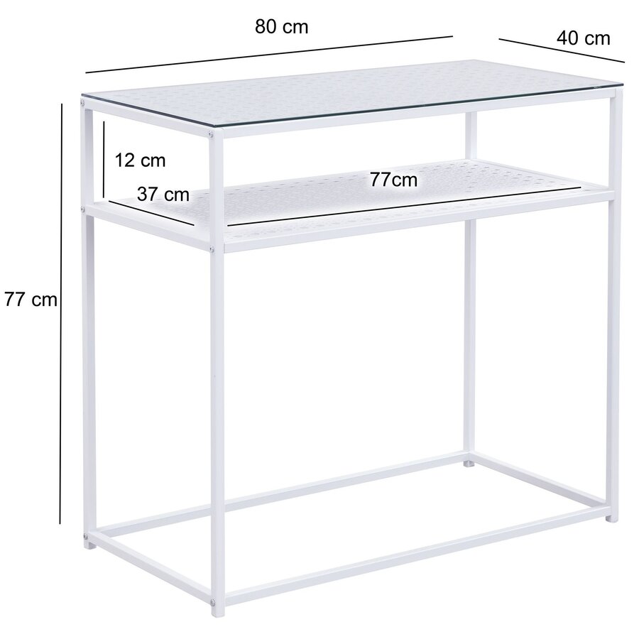 Amar Glazen Sidetable Wit