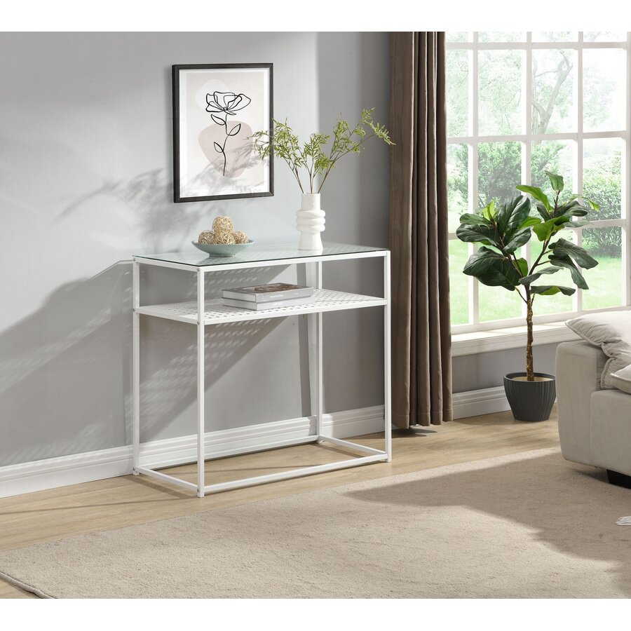 Amar Glazen Sidetable Wit