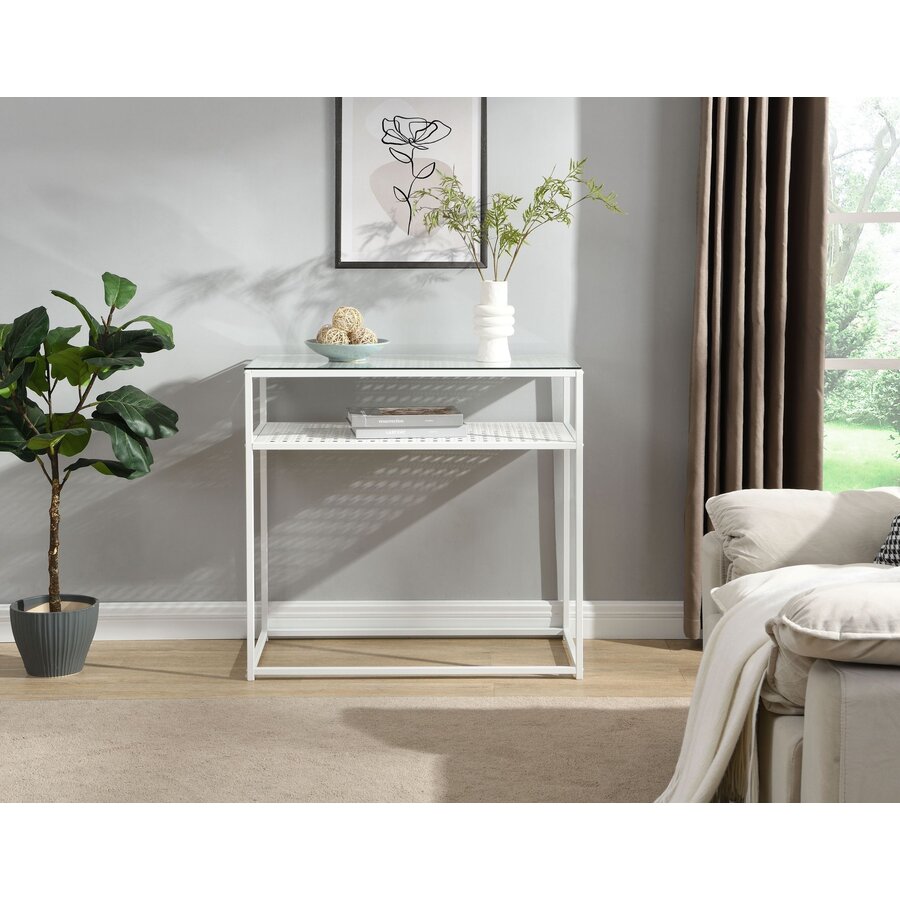 Amar Glazen Sidetable Wit