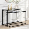 Amar Glazen Sidetable Set Zwart