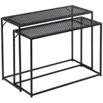 Sky Style Amar Glazen Sidetable Set Zwart