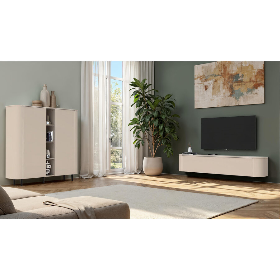 Lido Cashmere Opbergkast 2-Deuren 4-Open Vakken