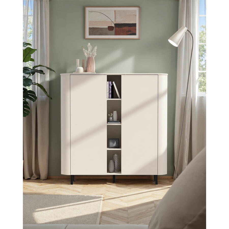 Lido Cashmere Opbergkast 2-Deuren 4-Open Vakken