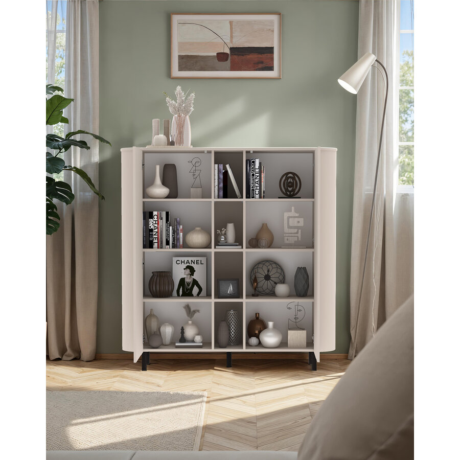 Lido Cashmere Opbergkast 2-Deuren 4-Open Vakken