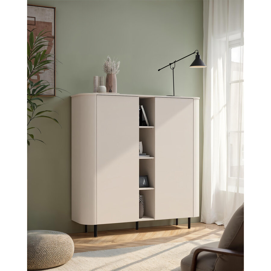 Lido Cashmere Opbergkast 2-Deuren 4-Open Vakken