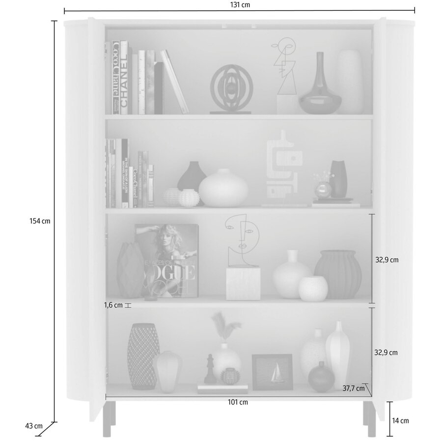 Lido Cashmere Opbergkast met 2-Deuren