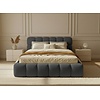 Boston Slim 200 x 200 cm Gestoffeerd Bed Donkergrijs