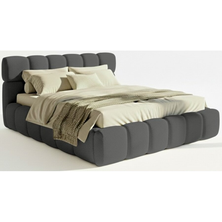 Boston Slim 160 x 200 cm Gestoffeerd Bed Donkergrijs