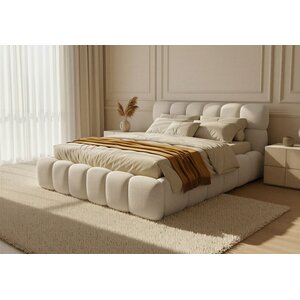 Trae Mobler Boston Slim 200 x 200 cm Gestoffeerd Bed Beige