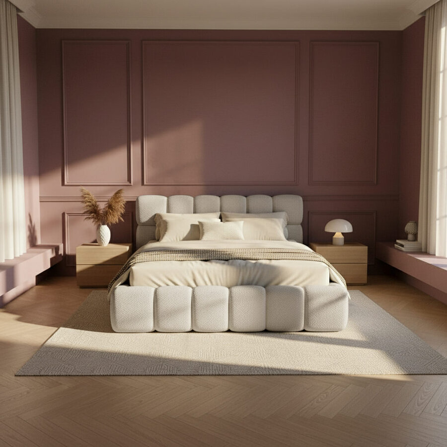 Boston Slim 180 x 200 cm Gestoffeerd Bed Beige