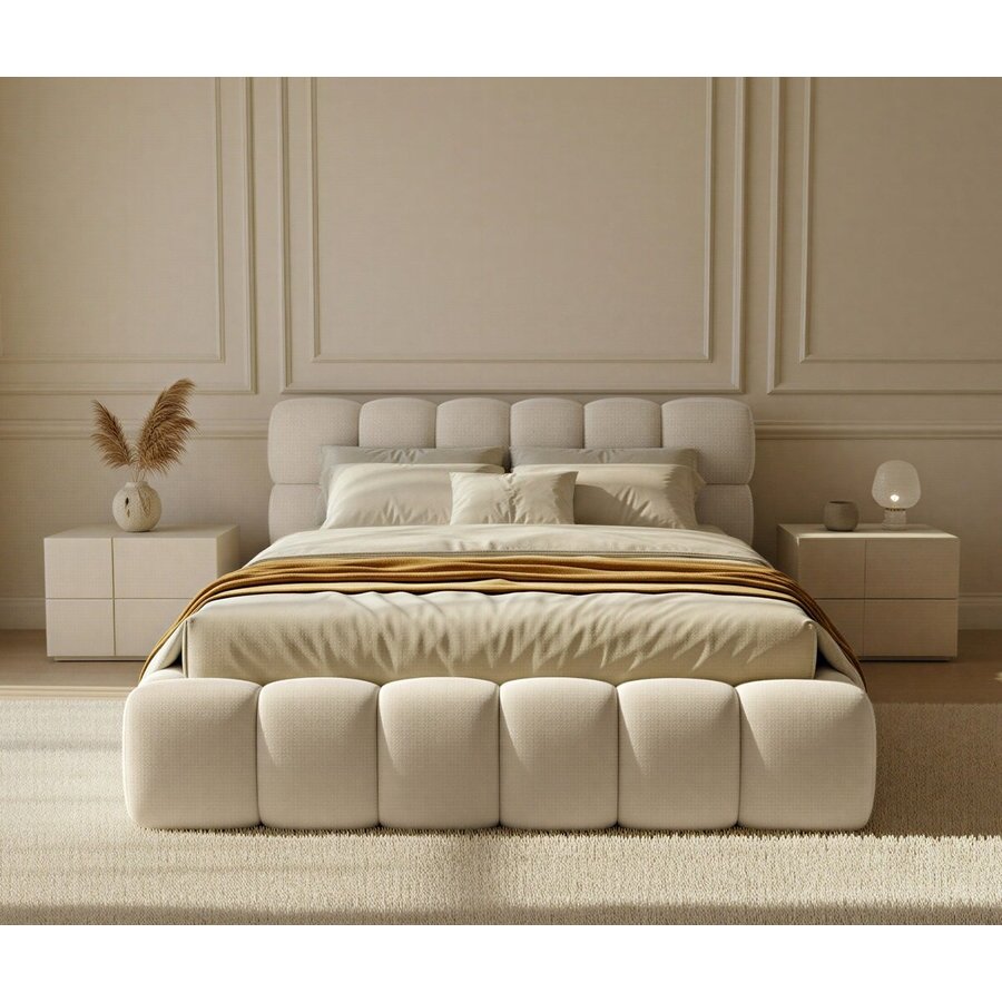 Boston Slim 180 x 200 cm Gestoffeerd Bed Beige
