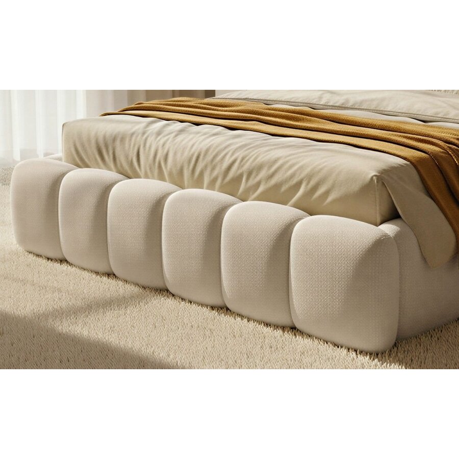 Boston Slim 140 x 200 cm Gestoffeerd Bed Beige