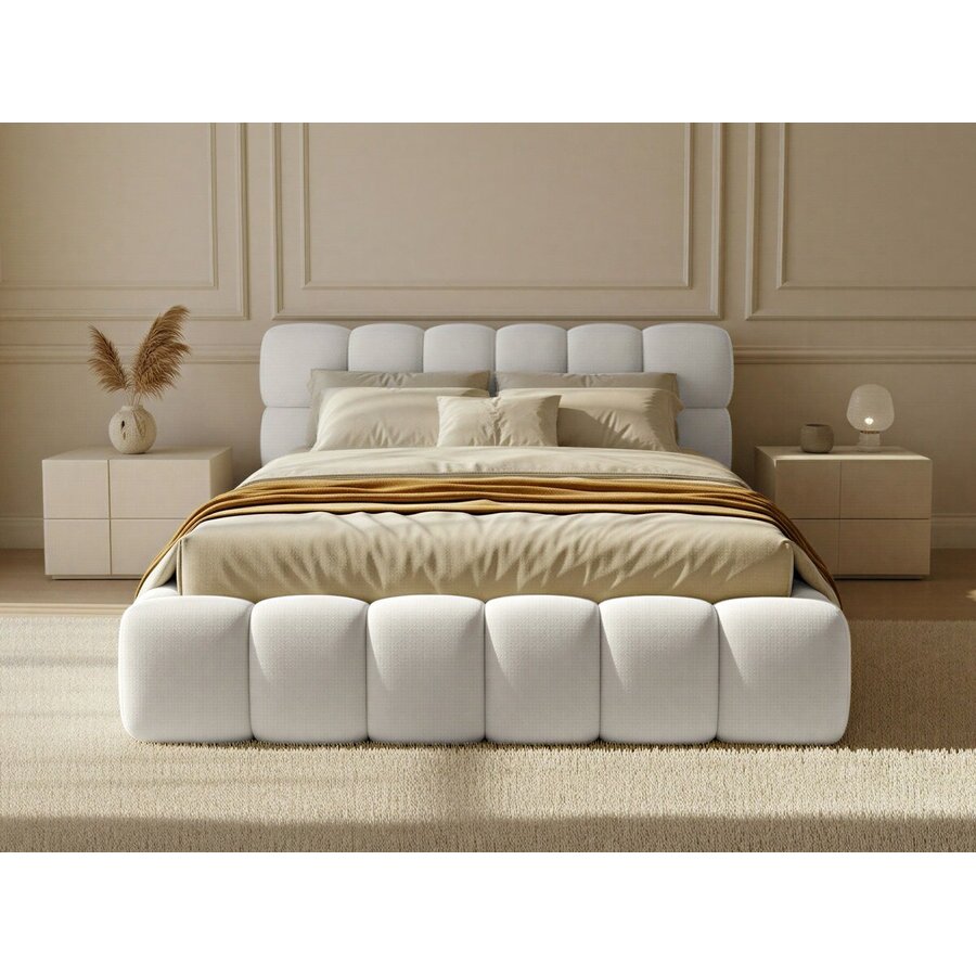 Boston Slim 140 x 200 cm Gestoffeerd Bed Naturel
