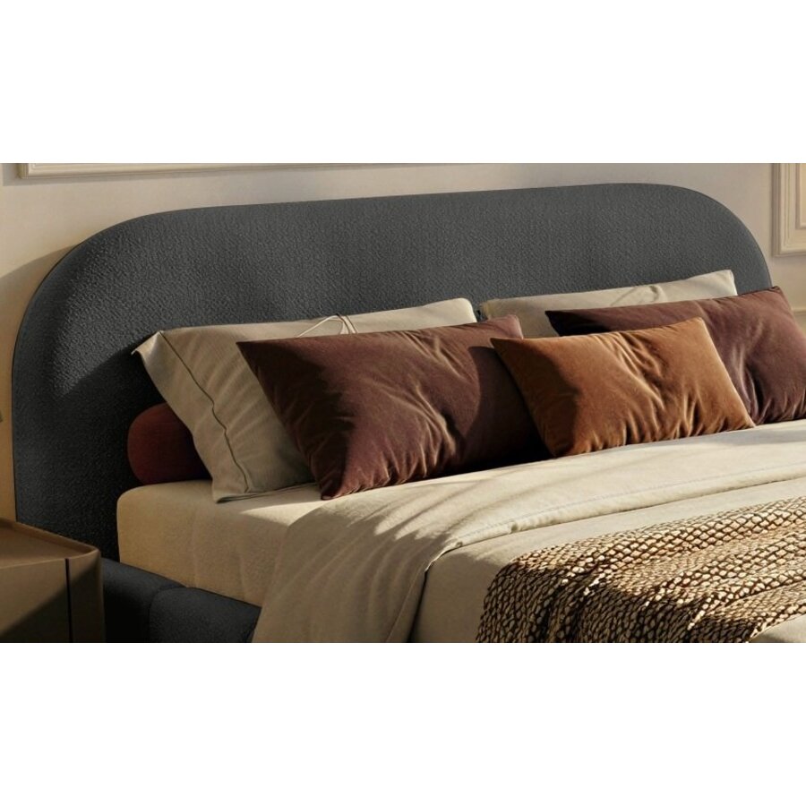 Orlando Slim 180 x 200 cm Gestoffeerd Bed Donkergrijs