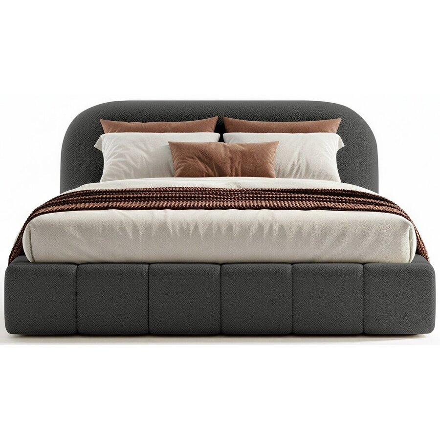 Orlando Slim 200 x 200 cm Gestoffeerd Bed Donkergrijs