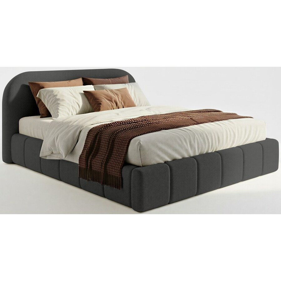 Orlando Slim 200 x 200 cm Gestoffeerd Bed Donkergrijs