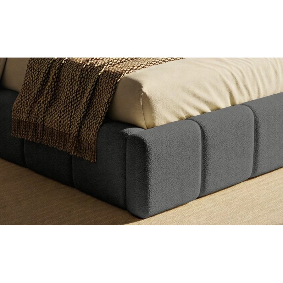 Orlando Slim 200 x 200 cm Gestoffeerd Bed Donkergrijs