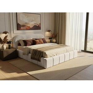 Trae Mobler Orlando Slim 200 x 200 cm Gestoffeerd Bed Beige