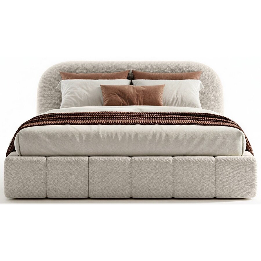 Orlando Slim 160 x 200 cm Gestoffeerd Bed Beige