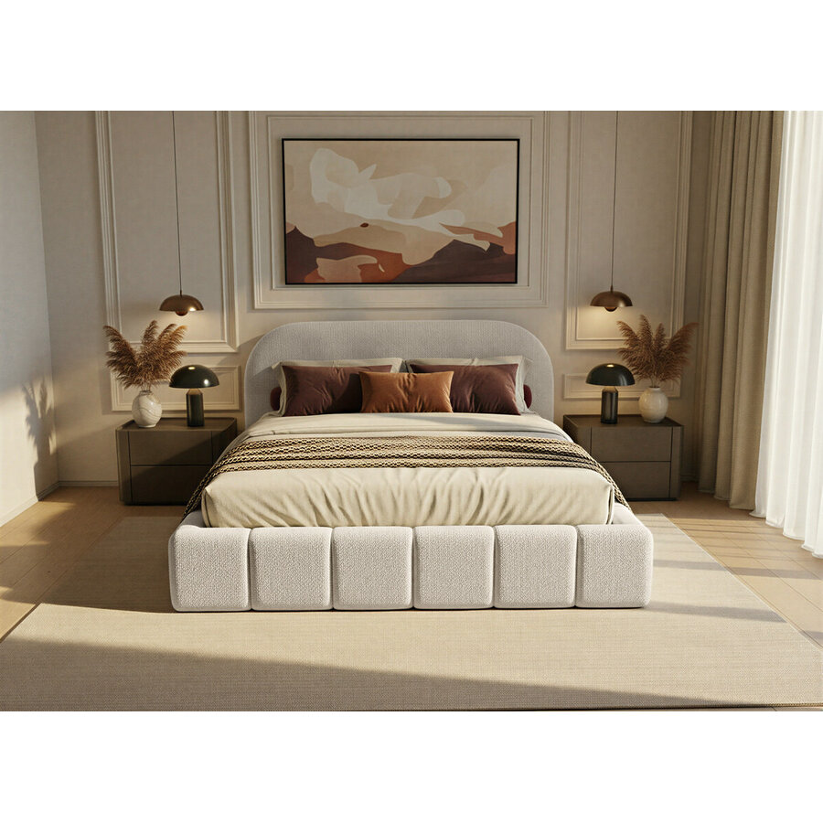 Orlando Slim 140 x 200 cm Gestoffeerd Bed Beige