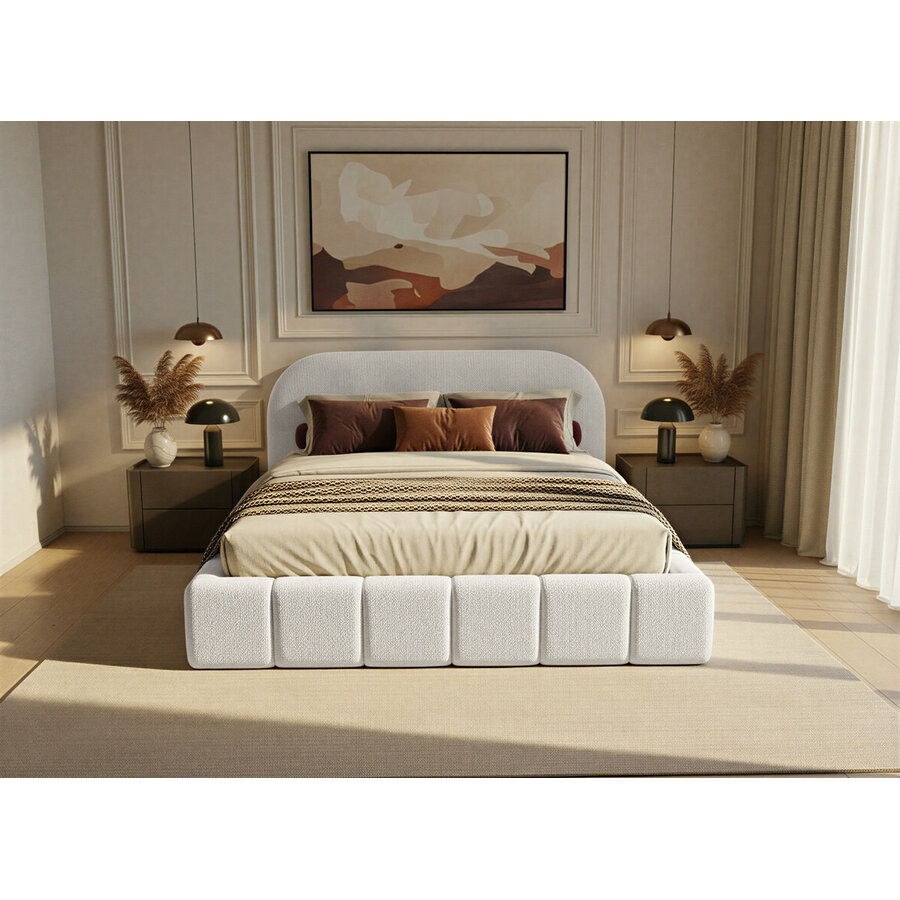 Orlando Slim 140 x 200 cm Gestoffeerd Bed Naturel