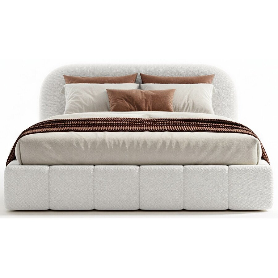 Orlando Slim 200 x 200 cm Gestoffeerd Bed Naturel