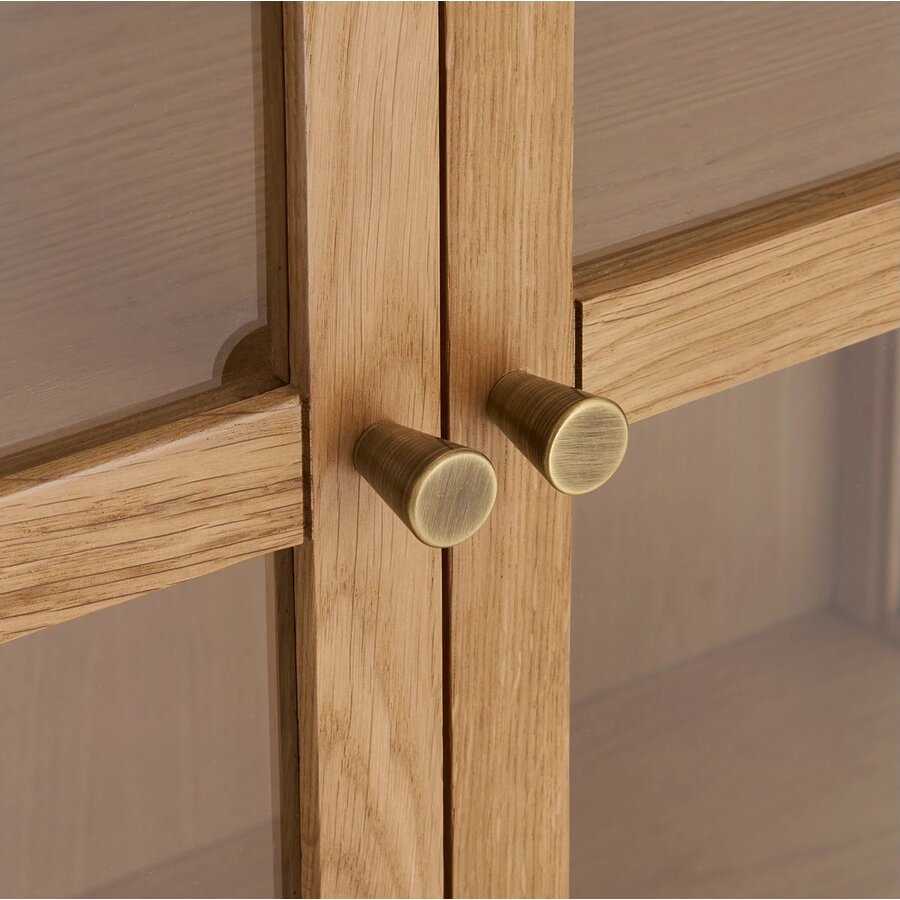 Zamora Eiken / Glas Vitrinekast met 2-Deuen Zamora Eiken / Glas Vitrinekast met 2-Deuen