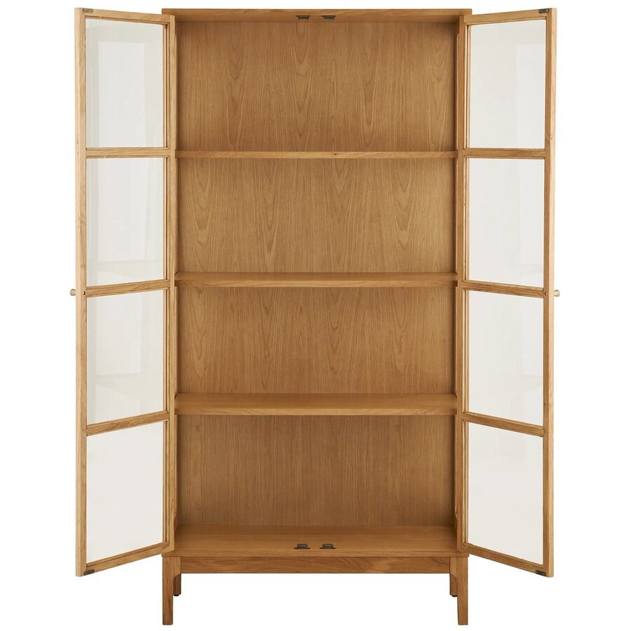 Zamora Eiken / Glas Vitrinekast met 2-Deuen Zamora Eiken / Glas Vitrinekast met 2-Deuen