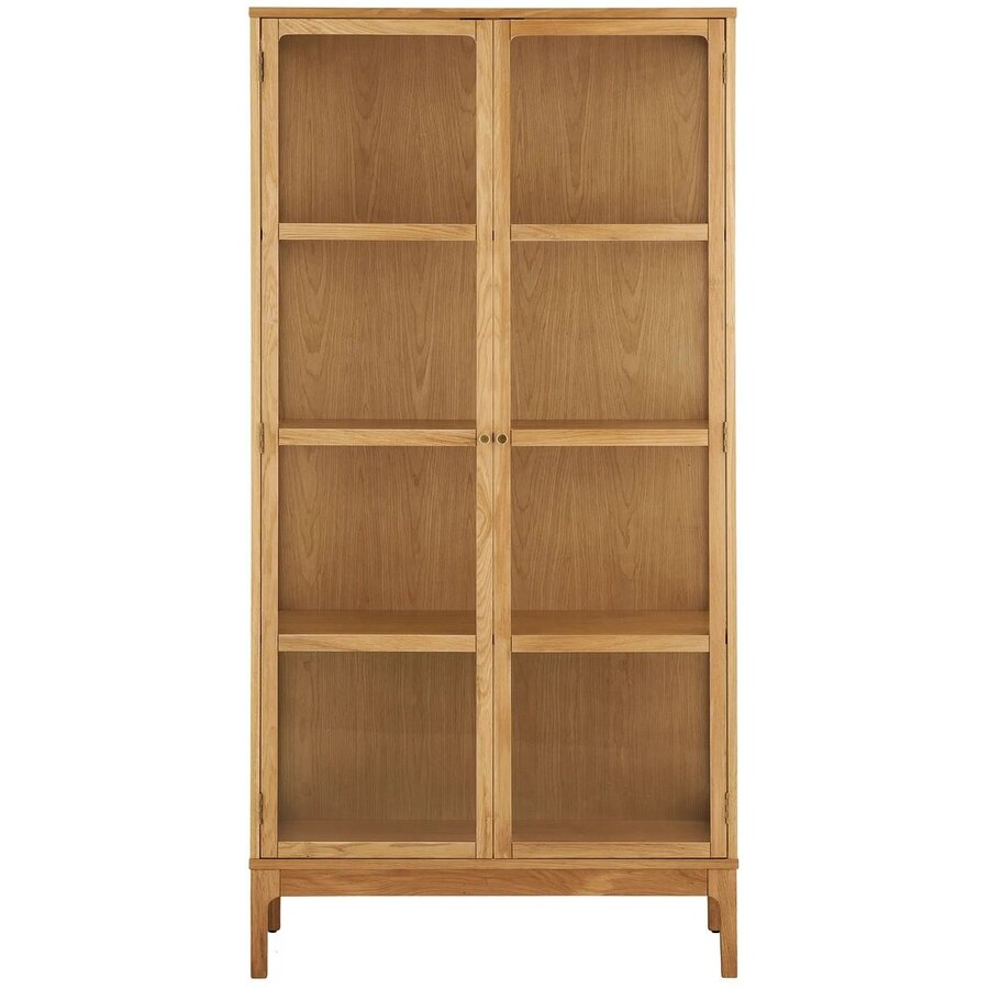 Zamora Eiken / Glas Vitrinekast met 2-Deuen Zamora Eiken / Glas Vitrinekast met 2-Deuen