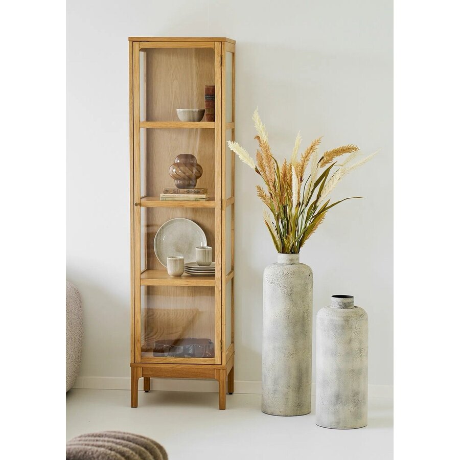 Zamora Eiken / Glas Vitrinekast met 1-Deur