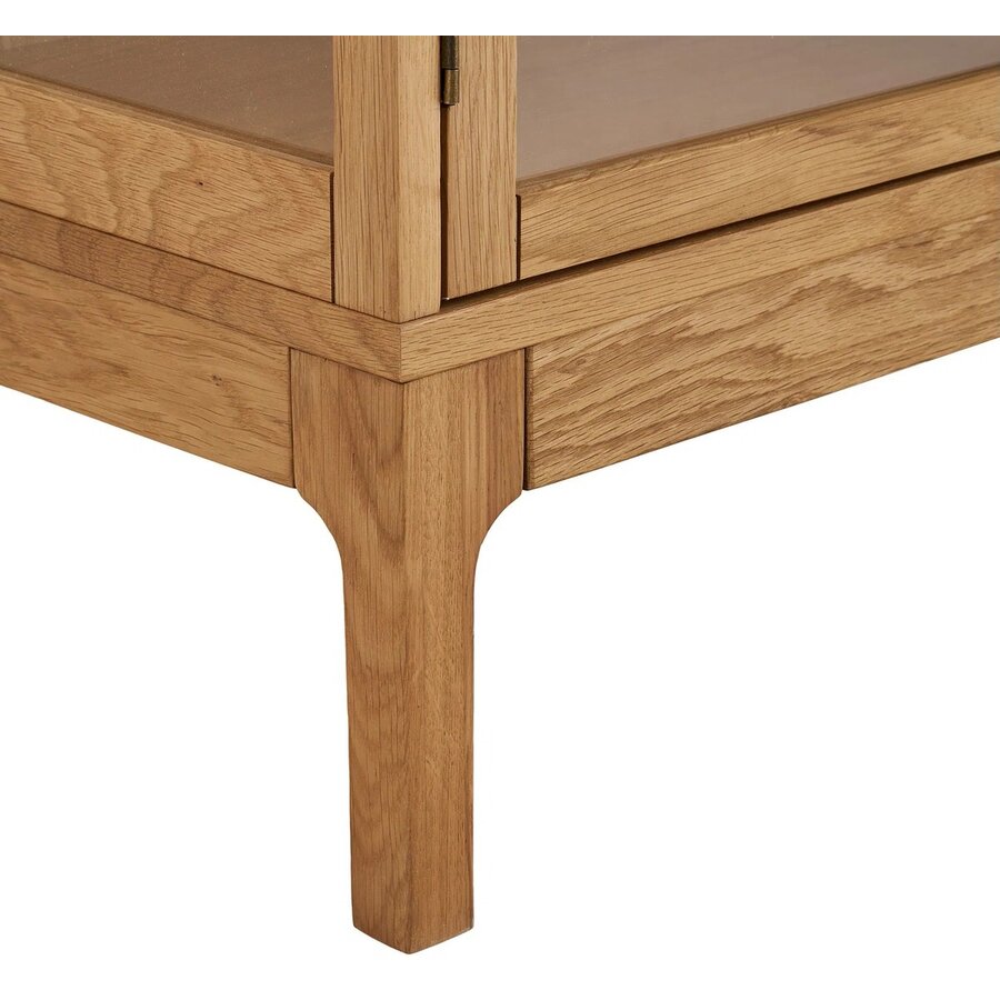 Zamora Eiken / Glas Opbergkast H126 cm