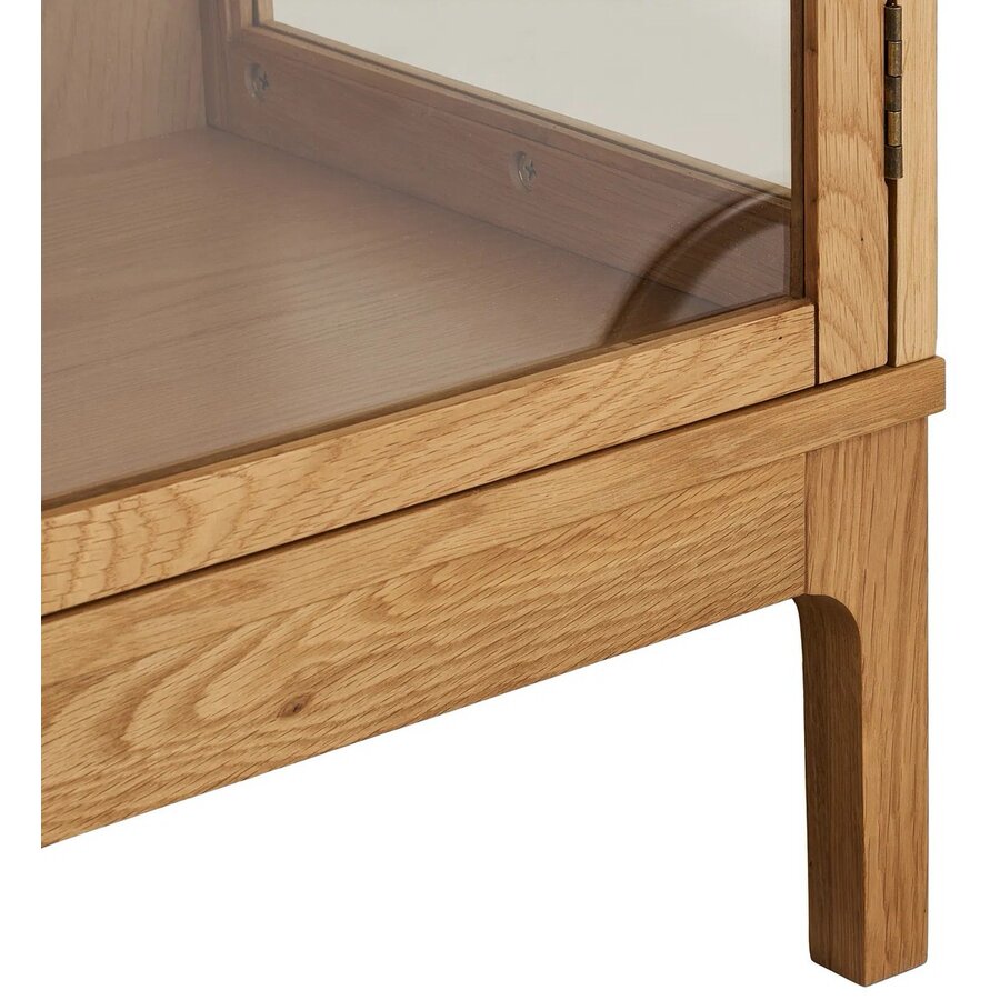 Zamora Eiken / Glas Opbergkast H126 cm