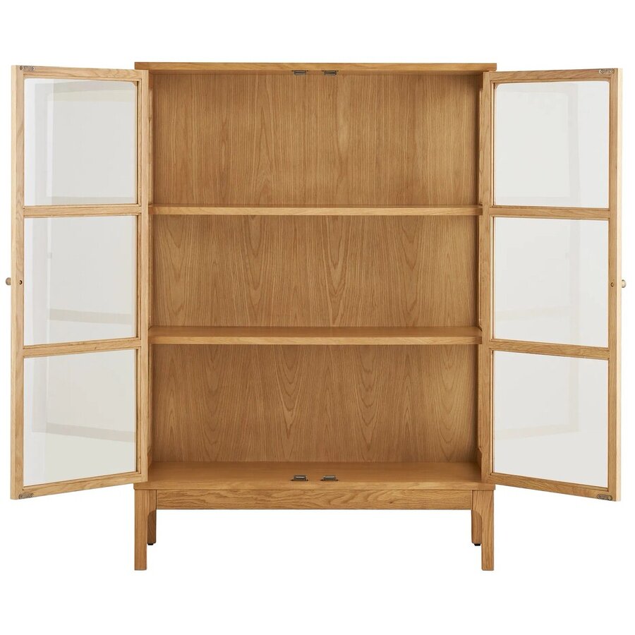 Zamora Eiken / Glas Opbergkast H126 cm