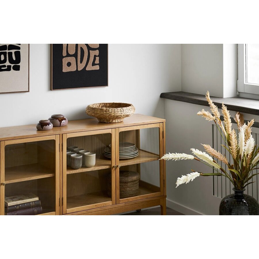 Zamora Eiken / Glas Dressoir W180 cm Zamora Eiken / Glas Dressoir W180 cm