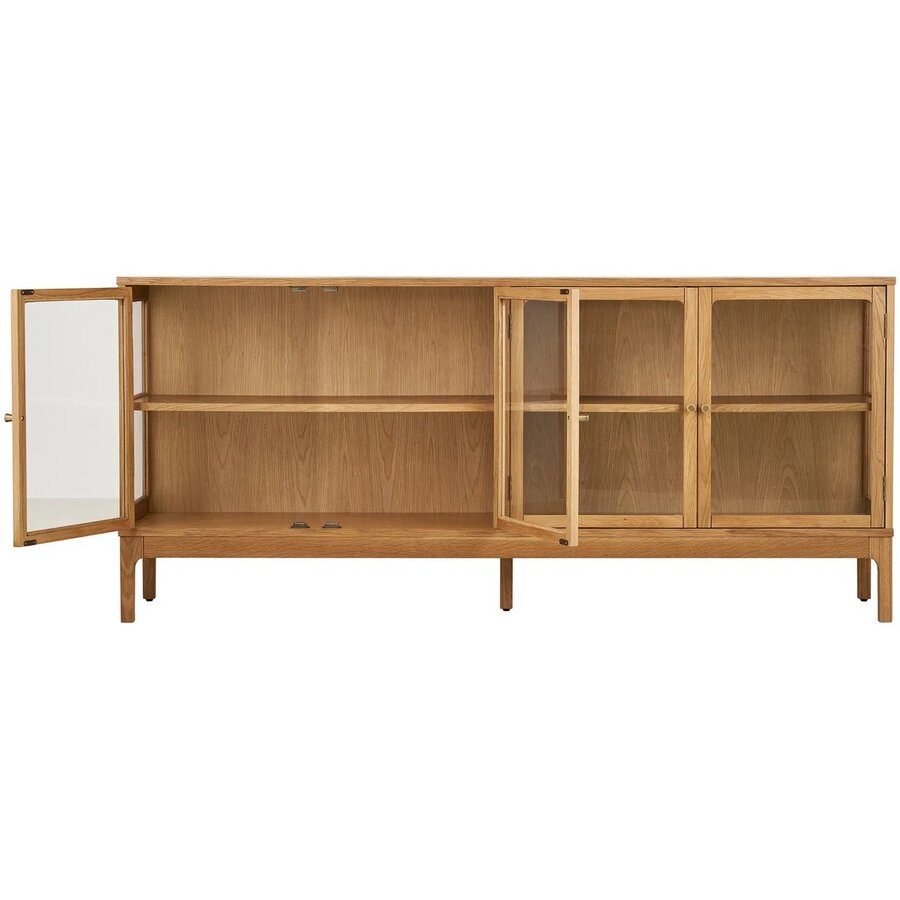 Zamora Eiken / Glas Dressoir W180 cm Zamora Eiken / Glas Dressoir W180 cm