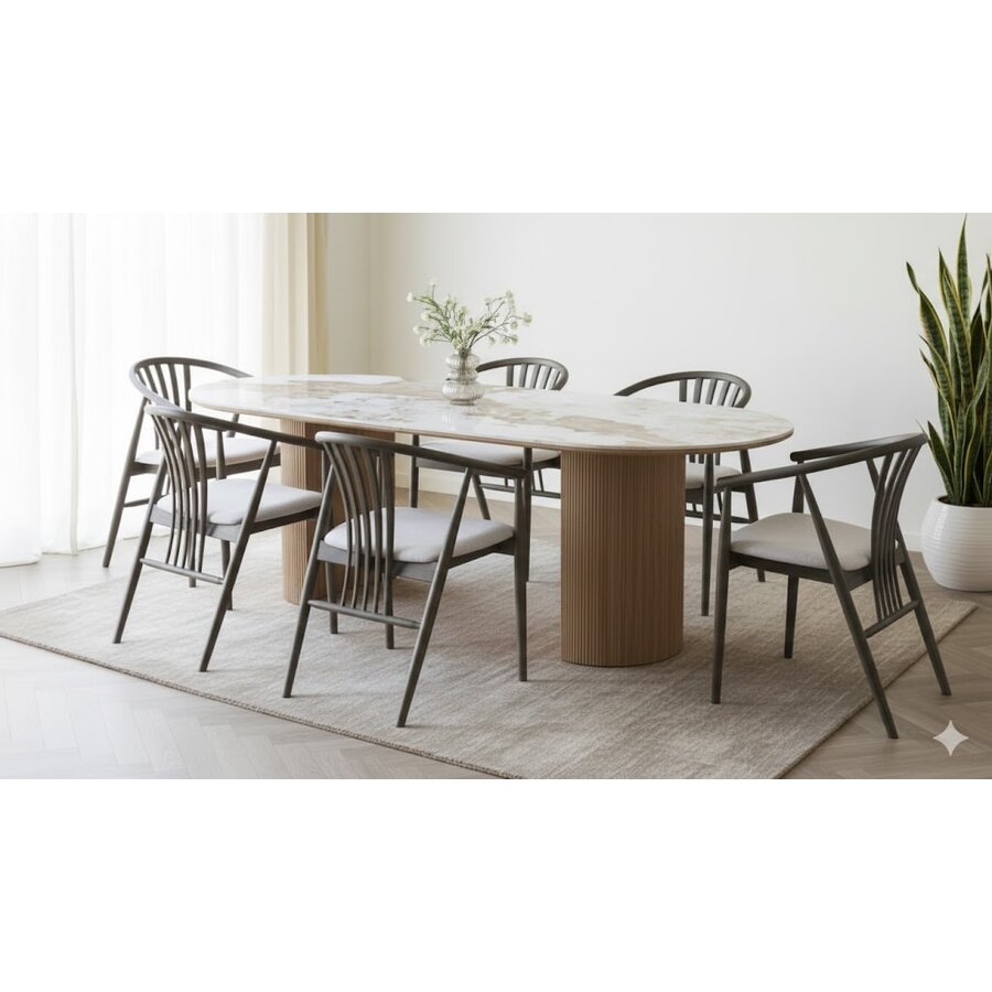 Athens Ovale Eettafel Keramiek 210 cm