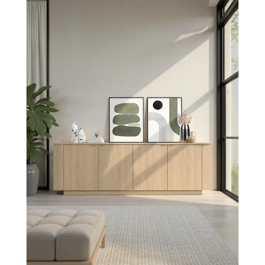 Adriatico Blank Eiken Dressoir 4-Deuren