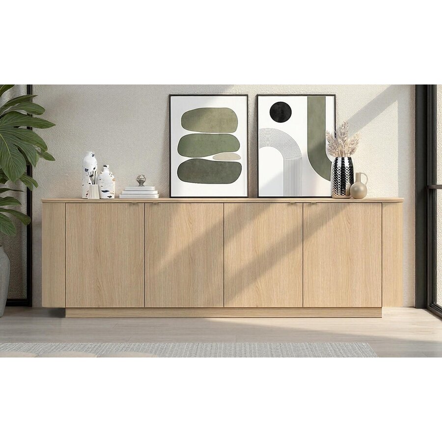 Adriatico Blank Eiken Dressoir 4-Deuren