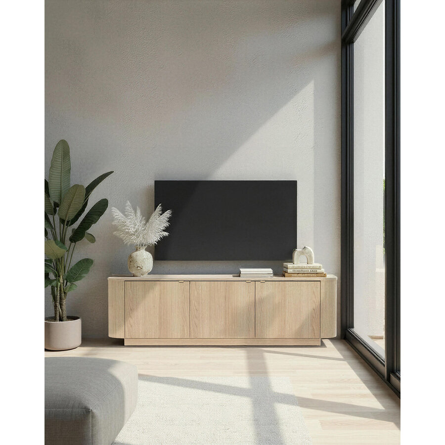 Adriatico Blank Eiken TV Meubel 3-Deuren