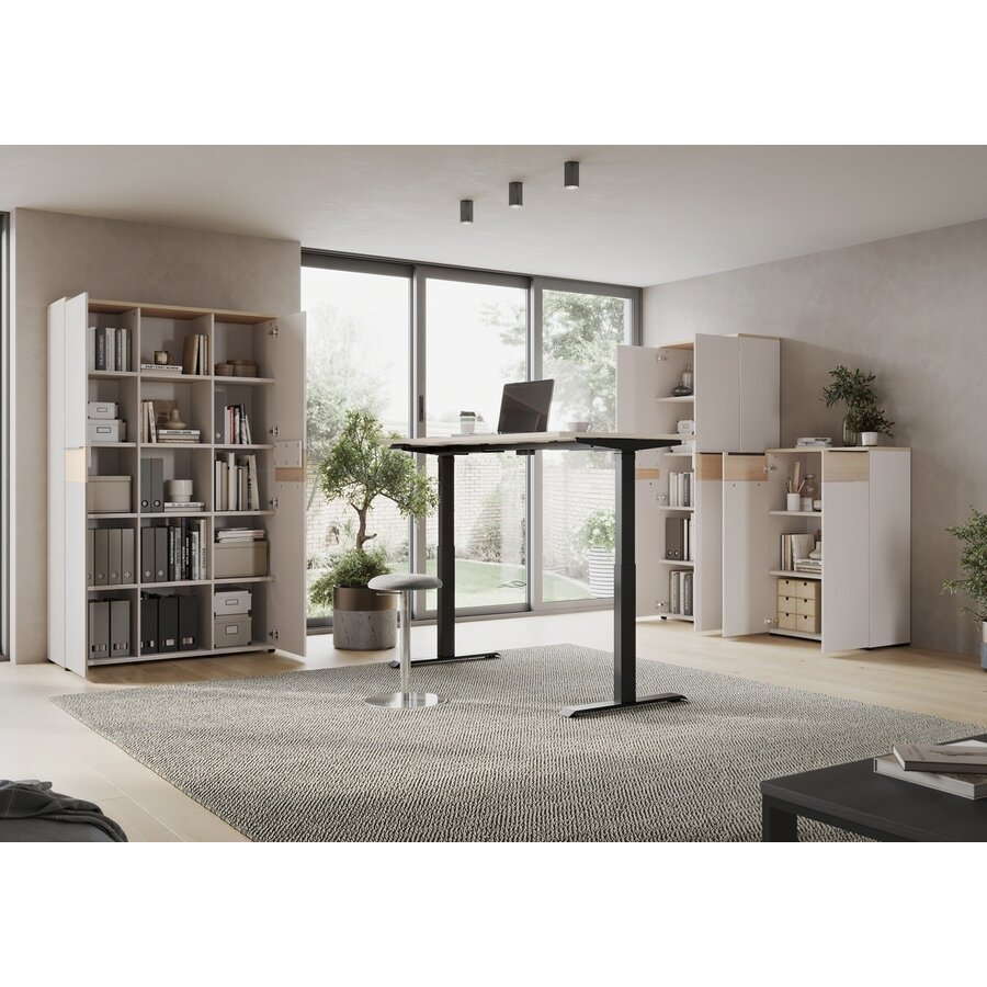 Oviedo Lindberg Eiken Elektrische Zit Sta Bureautafel Oviedo Lindberg Eiken Elektrische Zit Sta Bureautafel