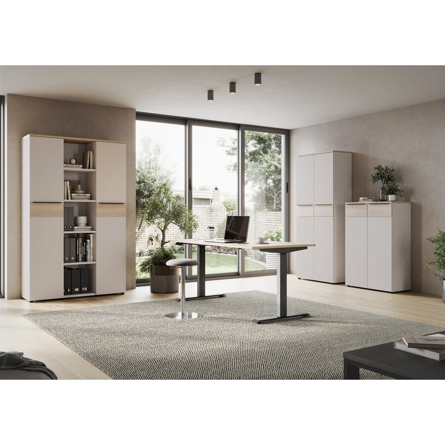 Oviedo Lindberg Eiken Elektrische Zit Sta Bureautafel Oviedo Lindberg Eiken Elektrische Zit Sta Bureautafel