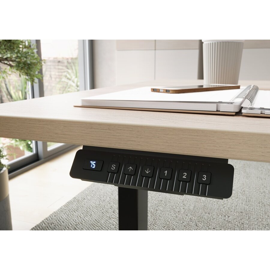 Oviedo Lindberg Eiken Elektrische Zit Sta Bureautafel Oviedo Lindberg Eiken Elektrische Zit Sta Bureautafel