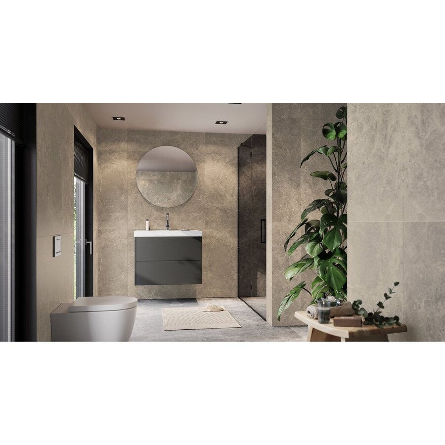 Bodera Plus 81 cm Wastafel met Onderkast Grafiet