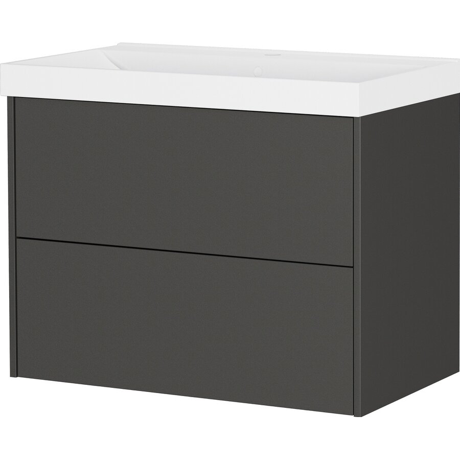 Bodera Plus 81 cm Wastafel met Onderkast Grafiet